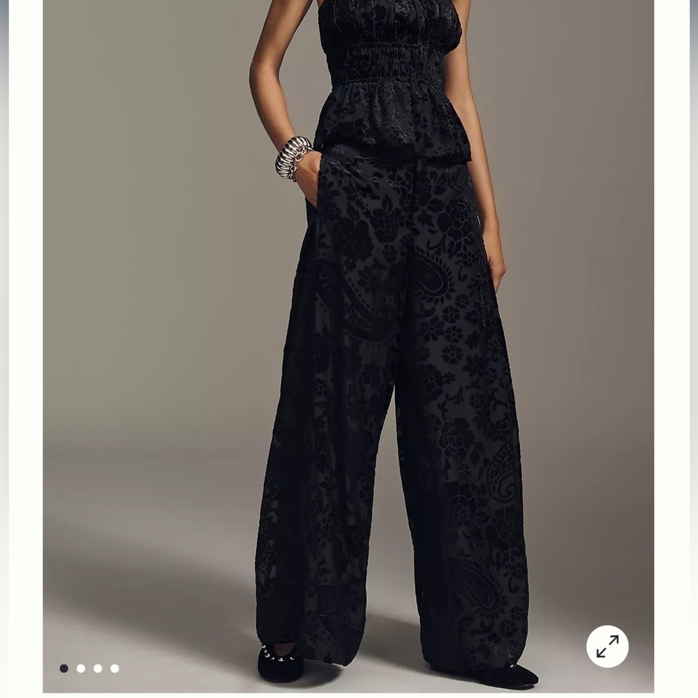 Anthropologie By Anthropologie Velvet Novelty Burnout Pants